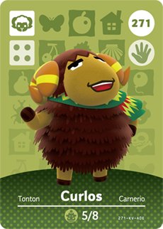 Curlos - Nintendo Animal Crossing Happy Home Designer Amiibo Card - 271 -  43245-2948