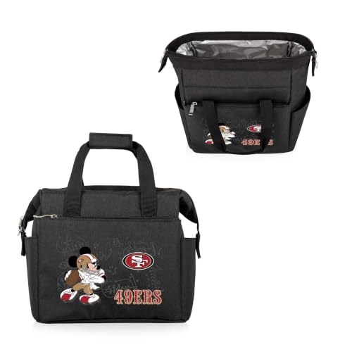 Image of PICNIC TIME NFL Mickey Mouse On The Go Lunch Bag - Soft Cooler Lunch Box - Insulated Lunch Bag, (Black)