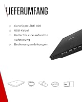 Canon LiDE 400 Flachbett-Scanner, A4 Foto- und Dokumentenscan, USB-C 3.0 | A4 Flachbettscanning, 48-Bit Farbtiefe; USB-C-Anschluss, Stromversorgung über USB; kompakt und platzsparend – Ansicht 8