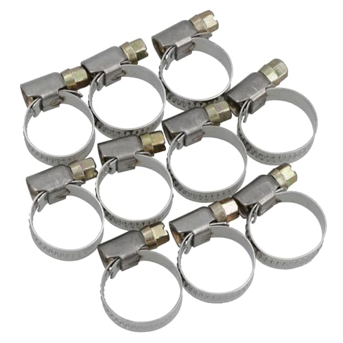 Jubilee Hose Pipe Clamps/Clips for Air Water Fuel Gas 12mm- 22mm 10 Pack AT855
