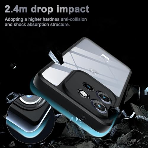 Image of REALCASE Stylish Shockproof Armor Back Cover Case for Moto Edge 50 Neo 5G | Slim Fit Hard Clear PC Back & Soft TPU Bumper | Protective Transparent Case for Motorola Edge 50 Neo 5G