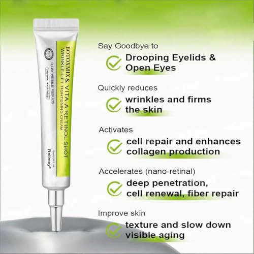 Rolimey Botoxmix & Vita-A Retinol Shot Wrinkle-Lift Tightening Cream, retinol body lotion for Fine Lines, Pore Minimizing & Firming Care for All Skin Types (2 PCS)