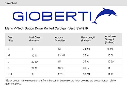 Gioberti Mens V-Neck Button Down Knitted Cardigan Vest, Black Xx Large #TOP3