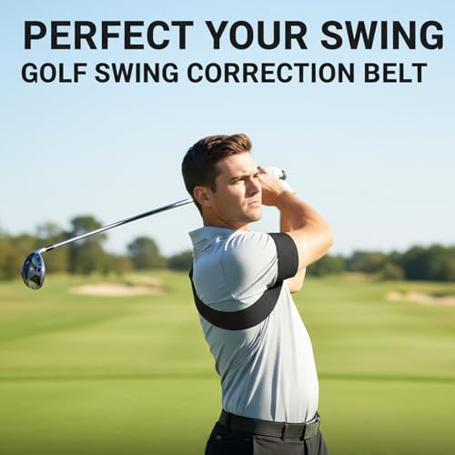 Qnvyw Slider Golf-Trainingshilfe, Golf Swing Band mit Echtzeit-Feedback, Für Indoor- und Outdoor-Training, Schwarzes Golf-Armband mit Tasche 25x30 cm