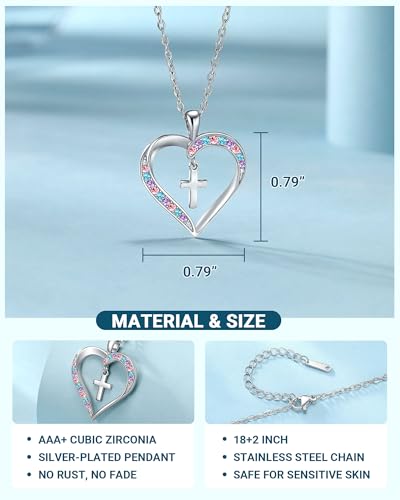 Cross Necklace Baptism First Communion Christening Religious Christian Easter Confirmation Gifts for Girls3