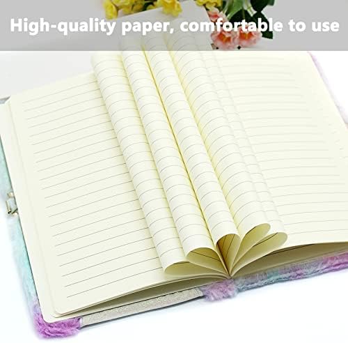 Secret Diary for Girls, Wieat Cat Lockable Diary with Lock, Stationery Set for Girls, Plush Cat Notebook, Unicorn Cat Coin Purs Unicorn Pen/Bracalets, Crystal Sticker, Gift for Kids Age 5 6 7 8 9 10