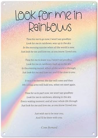 Yelacaay Look For Me In Rainbows Poem Wall Art Ideal For Bedroom Living yelacaay-look-for-me-in-rainbows-poem-wall-art-ideal-for-bedroom-living