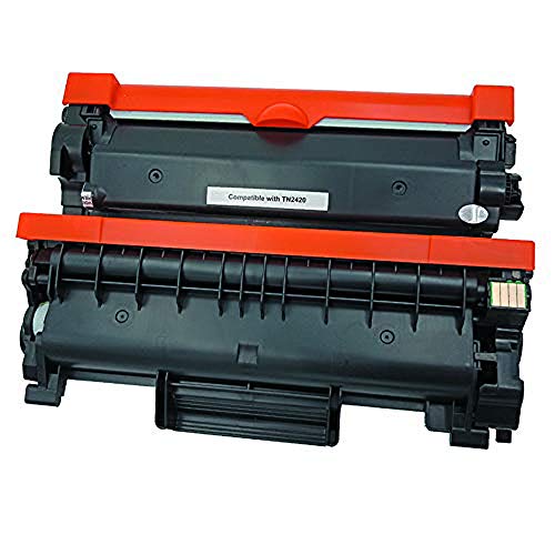 Office Ink Toner Remplacement pour Brother TN2420 TN2410 Cartouches de toner compatible pour Brother HL-L2375DW MFC-L2715DW MFC-L2750DW HL-L2386DW Imprimante (2 Noir) Cover
