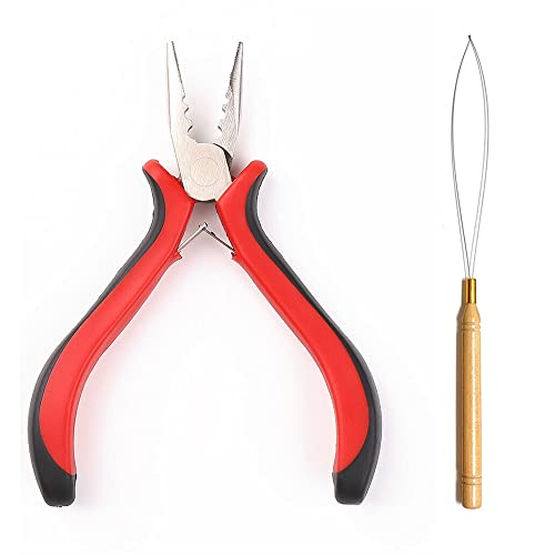 Sintario Micro links Hair Extensions Tool Kit, Hair Extension Pliers With 3 holes + Bead Threader, Multi Functional Hair Extension Removal Tool Micro Ring Loop (Hair Extensions Pliers Kit) Sintario Micro links Hair Extensions Tool Kit, Hair Extension Pliers With 3 holes + Bead Threader, Multi Functional Hair Extension Removal Tool Micro Ring Loop (Hair Extensions Pliers Kit)