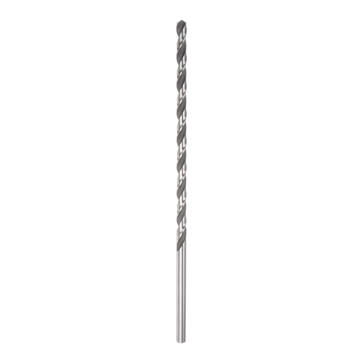 HARFINGTON 6542 High-Speed Steel Twist Drill Bit, 6mm Drill Bit 200mm Length Extended Straight Shank Black Oxide Ground Drill Bit for Steel Aluminum Alloy