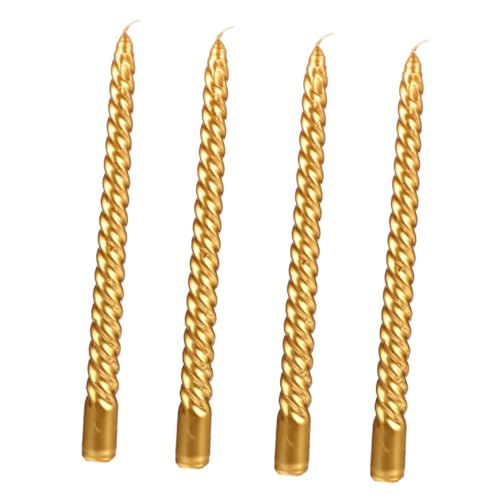 HOODANCOS 4pcs Decorative Wedding Paraffin Candles Romantic Electroplated Design for Parties Anniversaries and Celebrations Fits Holders