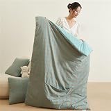 Hixingo Manta y Cojin 2 en 1, Manta de Cojín de Viaje Suave y Cálido Multifuncional Manta de Peluche y Almohada en Uno para Avión Coche, Oficina, Sofá Cama (Cuadriculado-Verde Salvia,40 * 40cm)