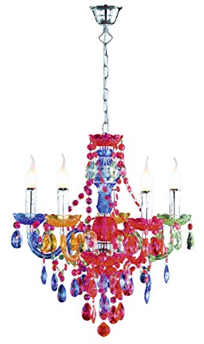 Peso: 3.05 kg Reality Leuchten 5 Reality R1107-17 Lüster Lampadario, 40 W, Multicolore, Diametro 52 cm E14