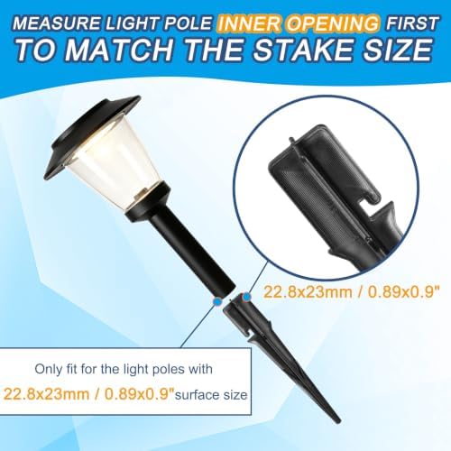 VIAPUICE Reinforced Light Stakes Replacement 5.8" - 20 Pcs Landscape Lighting Stake(for 0.9x0.9 Pole) Plastic Waterproof for Outdoor Backyard Garden Pathway Lighting Fixture, Cross-Shaped - 2