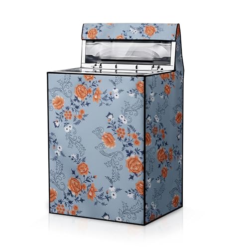 Image of Robustt Top Load Fully Automatic Washing Machine Cover for 8 Kg, 8.5 Kg, 9 Kg, 9.5 (Printed) | Waterproof & Dustproof Polyester Fabric with Zipper | Protection Cover | 63 x 63 x 93 cms