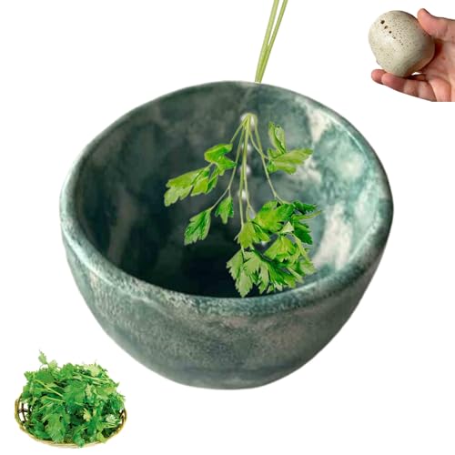 Pjjrdh Pottery Herb Stripper Bowl,Pottery Herb Stripper,Stripper di Erbe in Ceramica,Ciotola per La Rimozione delle Erbe in Ceramica,2025 New Herb Stripper Bowl Ceramica,Ciotola di Stripper Herb