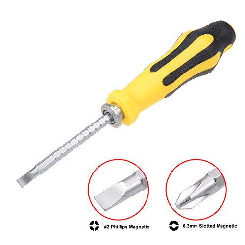 uxcell 2 in 1 Adjustable-Length Screwdriver 2 PH2 Phillips 6.3mm Slotted Driver Magnetic