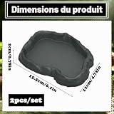 PacuM 2 gamelles motif roche en plastique pour tortue terrestre photo 2