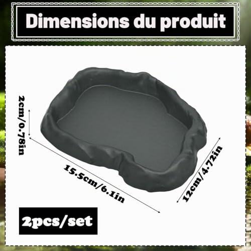 PacuM 2 Pièces Abreuvoir Tortue Terrestre Motif Roche Aux – vue 2