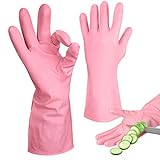 Star 1 Pairs Cut Resistant Latex Gloves | Long Lasting Household Cleaning Gloves Small | Reusable Kitchen Gloves Waterproof ,Household Dishwashing Cleaning Gloves Small,Gardening Gloves Unlined