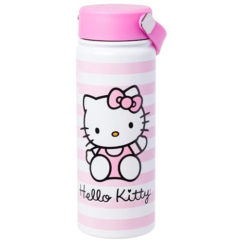 Image of Silver Buffalo Sanrio Hello Kitty Pink, Stainless Steel Water Bottle, 20oz