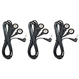 TENS Unit Replacement Lead Wires: BesCable 3pcs Cable Cord Replacements with DC 2.5mm Mini Plug to 2 Snap Connectors for Electrode E-Stim Pads - 3.9ft Black