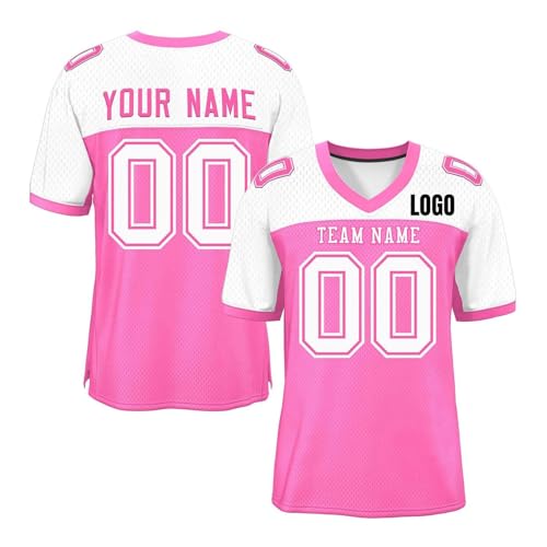Personnalisable Maillot de Foot - T Shirt Personnalisé col Rond Personnalisable avec Nom Numéro Logo Imprimée Recto/Verso Lâche Chic Sport Maillot pour...