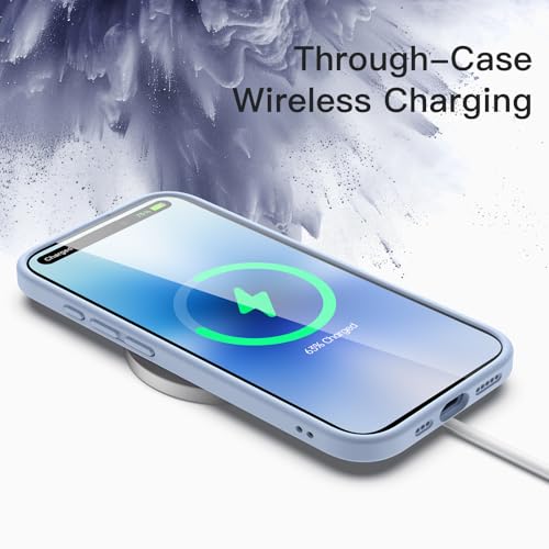 Image of JETech Case for iPhone 17 6.3-Inch, Shockproof Phone Bumper Cover, Solid Color Matte TPU Frame, Anti-Scratch Clear Back (Mist Blue)