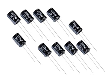 INSIGNIA LABS -220uF/V/25V ALUMINIUM ELECTROLYTIC CAPACITOR -10PCS