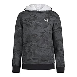 Under Armour boys Outdoor Hoodie, Large Front Pocket, Quick-drying & Lightweight Hooded Sweatshirt, Pitch Gray/Charcoal, Small US
