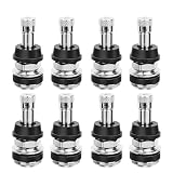 Msuhettu TR416 Valve Stem, 8 Pack Premium Metal Tire Valve Stems for Tubeless Tires, Fits 0.453' & 0.625' Rim Holes, Silver
