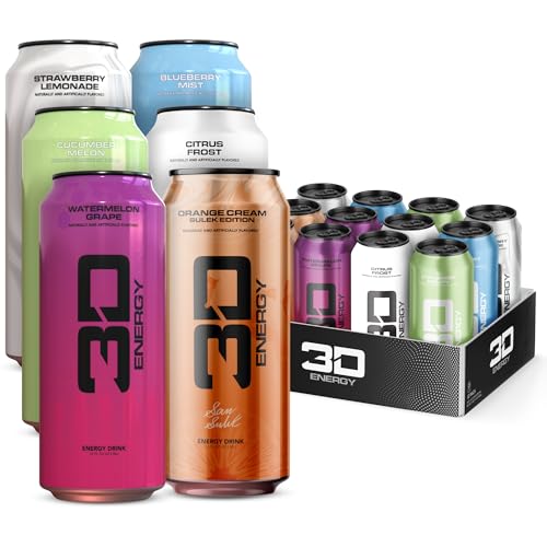 3D Sugar-Free Energy Drinks, Variety Pack - Clean Energy Drink