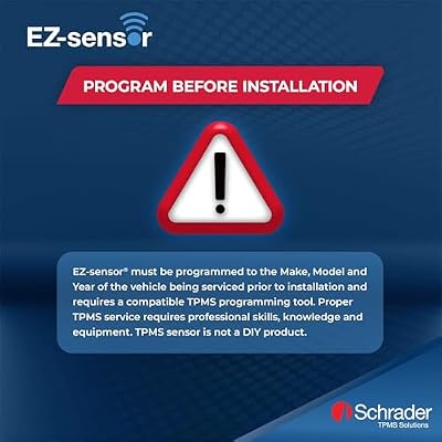 Schrader TPMS Solutions 33560 EZ-Sensor GO 314.9 MHz, 315 MHz, 433 MHz Programmable TPMS Sensor w/Fixed Angle Snap-in Valve. Must Be Programmed with Schrader Compatible Tool Before Installation (4)