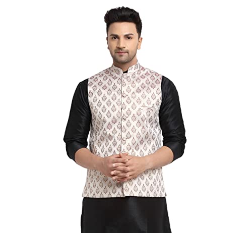 Image of ABH LIFESTYLE Men's Jacquard Nehru Jacket.