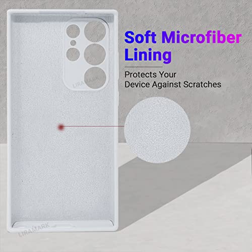 Image of LIRAMARK Liquid Silicone Soft Back Cover Case for Samsung Galaxy S23 Ultra 5G (White)