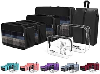 YAMIU Packing Cubes 7-Pcs Travel Organizer Accessories with Shoe Bag and 2 Toiletry