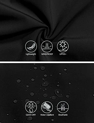 Mapamyumco Men's Lightweight Windbreaker, Windproof Hooded Golf Jacket, Water-Resistant Stretch Black 3Xl #TOP5