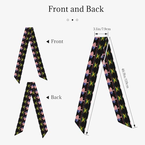 Gold Light Cracked American Flag Women's Long Scarf Silk Scarf Lightweight Fashion Silk Satin Head Scarves Wristband2