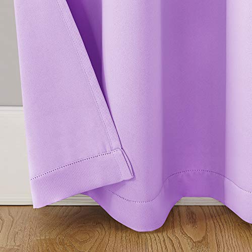 Lilac Tier Curtains 36 Inch Girls Room Darkening Kitchen Tiers Bathroom Nursery Short Curtain Triple Weave Blackout Small Cafe Curtains Window Treatment Set 2 Panels Basement Grommet Top Purple Drape #TOP4