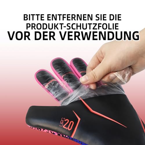 QUICARD Torwarthandschuhe, Gute Griffigkeit fußball Handschuhe Kinder in den Größen 6/7/8/9/10,Starker Empfänger für Jugendliche, Erwachsene, Kinder (Rot, 7)