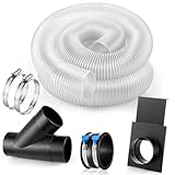 4 in x 10 ft Dust Collection Hose with 4 Inch Y Fitting, 4 Inch Blast Gate with Flex Cuff with 2 Steel Thumbscrew Clamps and 2 Steel Hose Clamps for 4 Dust Collection Fittings Woodshop Vacuum System