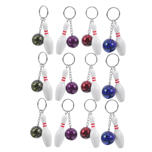 Porte-clés boule de bowling BESPORTBLE pour personnaliser vos sacs de sport, 12 pcs