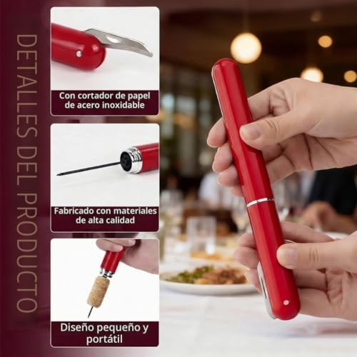 Miniatura 4 de Thqae Sacacorchos Aire Presión Profesional Acero Inoxidable Abrebotellas Premium Regalo Hombre Original Accesorio Vino