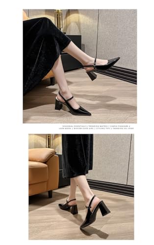 Women's Elegant Solid Color Mary Janes Pumps Fashionable Comfortable High Heel Shoes for Daily Wear, Casual Trendy Shoes for Party Plus Size3
