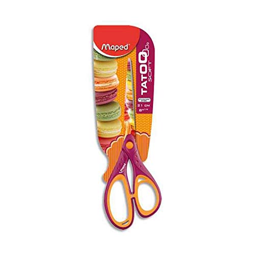 Lot de 12 ciseaux droitier ou gaucher 21cm pour enfant lame inox et décorée. Décors assortis