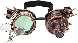 DODOING Victorian Style Spiked Steampunk Goggles Double Ocular Loupe Welding Punk Gothic Glasses