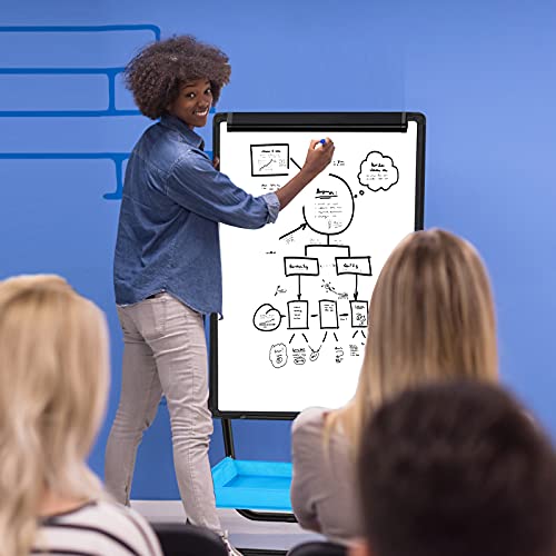 Image of Magnetic Whiteboard with Stand - Double Sided 40 inchx28 inch Portable U Stand Easel Whiteboard, Height Adjustable & 360 Rotating Dry Erase Boards for Classroom, Home, Restaurant & Presentation