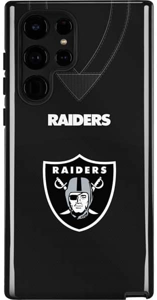 Skinit Pro Phone Case Compatible with Galaxy S22 Ultra - Officially Licensed NFL Las Vegas Raiders Black & White Design