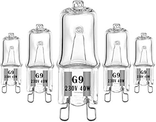 Halogen Oven Bulb, G9 Socket, 40W 230V for Refrigerators,Ovens Microwaves(5 pcs)