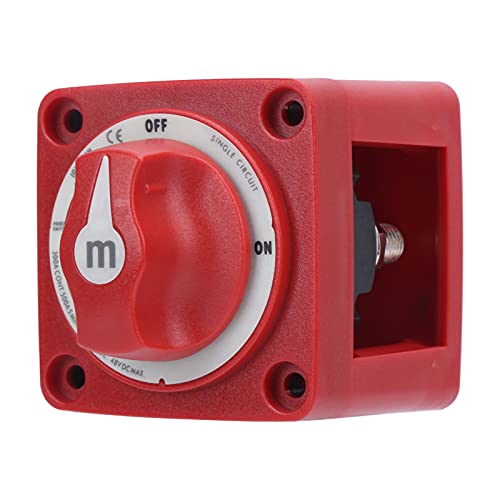 Preisvergleich Produktbild Yacht-Batterieschalter, Single Loop DC 12-48V Schließkontakt Zuverlässiger Marine-Hauptschalter mit Druckknopf für benzinbetriebene Boote